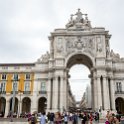EU PRT LIS Lisbon 2017JUL08 018  It has six columns (some 11 m high) of the Rua Augusta Arch are adorned with statues of various historical figures. : 2017, 2017 - EurAisa, Arco da Rua Augusta, Comércio Square, DAY, Europe, July, Lisboa, Lisbon, Portugal, Saturday, Southern Europe